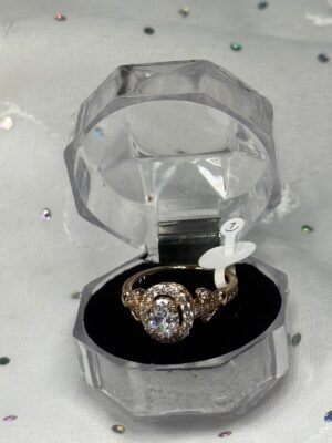 Indian Vintage Gold-Tone Oval Halo Ring