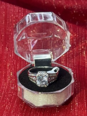 Pakistani Cushion-Cut Silver Statement Ring