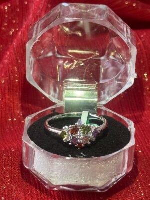 Pakistani Multicolor Gemstone Cluster Ring