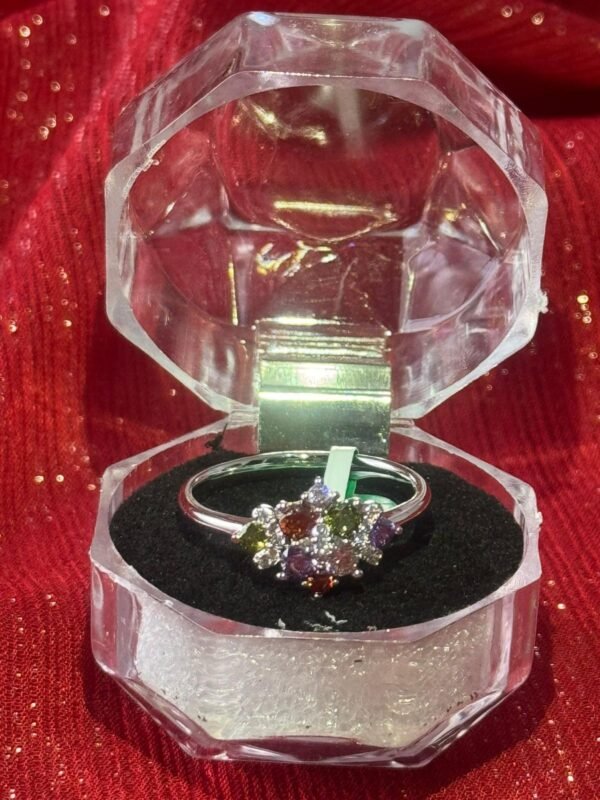 Pakistani Multicolor Gemstone Cluster Ring