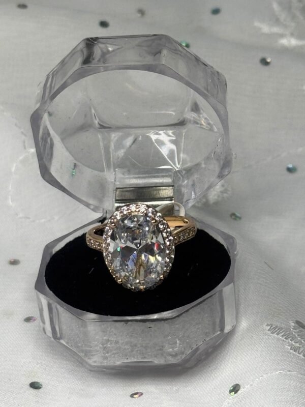 Pakistani Rose Gold Oval Halo Ring